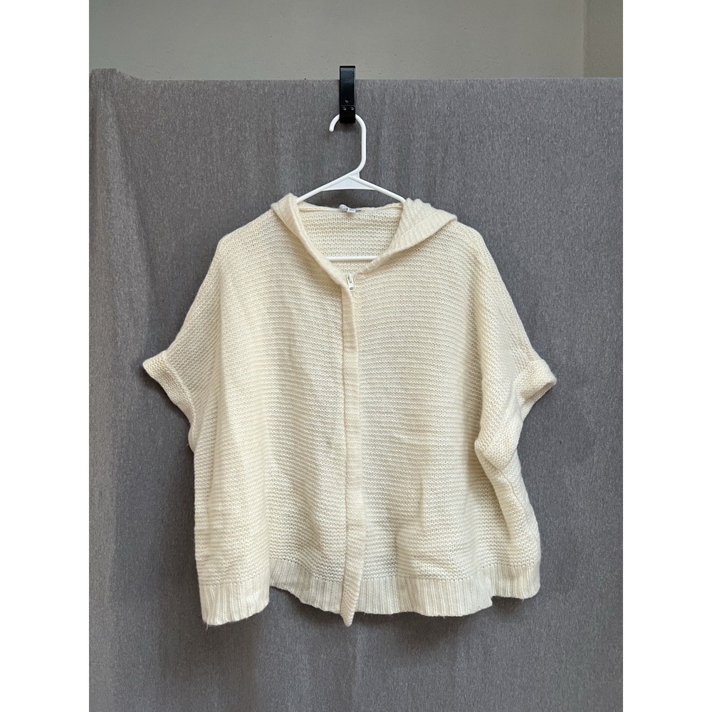 Johnny Was Calme Ivory Cardigan Cocoon Sz M Zip Cashmere Knit Sweater